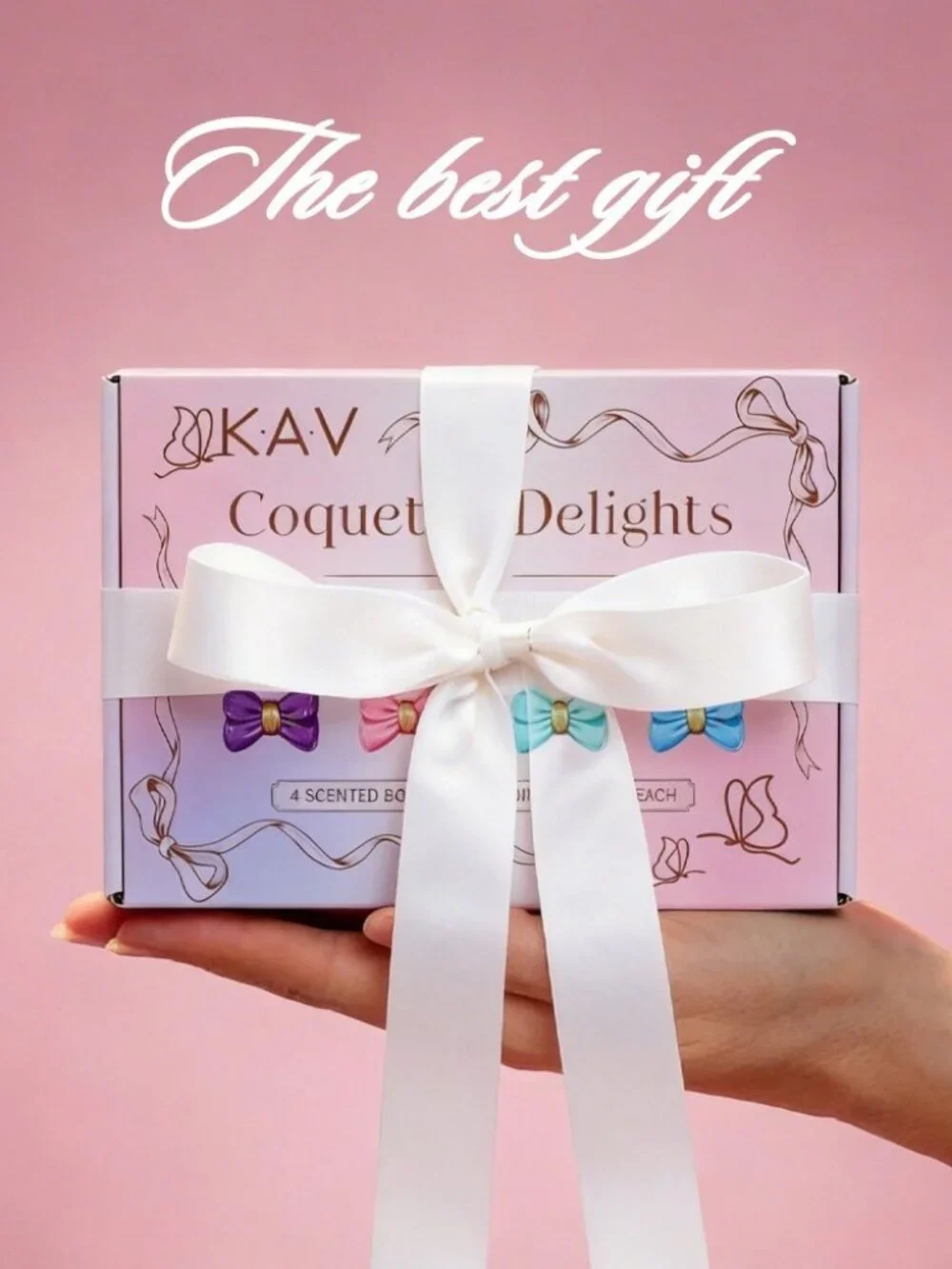 KAV Coquette Delights Bow Bath Bombs - set of 4pcs